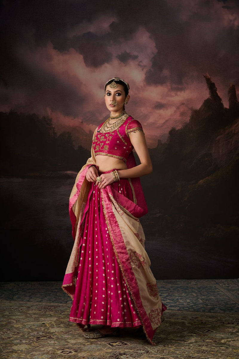 ZARA SKIRT chanderi by SWATTI KAPOOR in pink color for women in Singapore