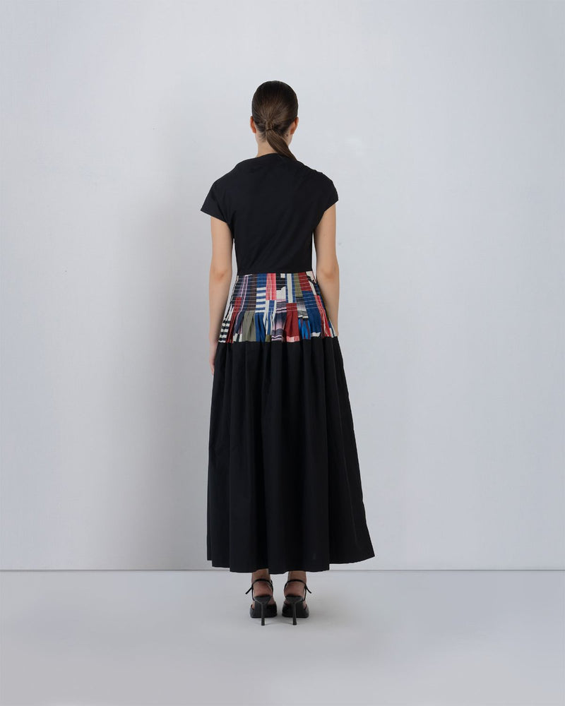 ZELDA DRESS - Olive + Multicolour + Black dress by Leh Studios in multicolour for women in Singapore