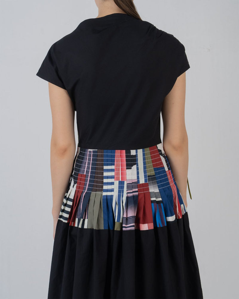 ZELDA DRESS - Olive + Multicolour + Black dress by Leh Studios in multicolour for women in Singapore