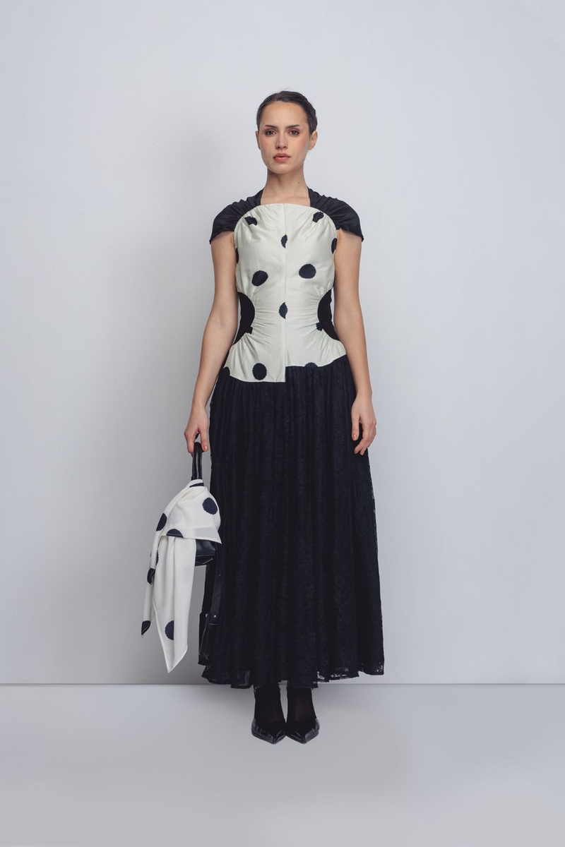 Zellus Dress - Off White + Black Buy Zellus Dress - Off White + Black from C&W | Dresses for Women by Leh Studios in black color for women in Singapore