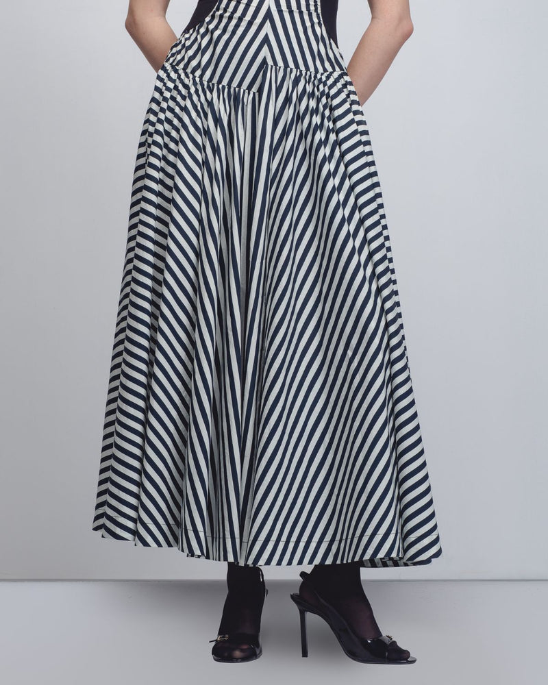 Zellus Dress - Black + White Stripes / Black cotton Buy Zellus Dress - Black + White Stripes / Black from C&W | Dresses for Women by Leh Studios in black color for women in Singapore
