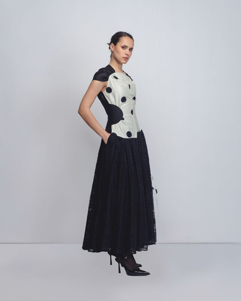 Zellus Dress - Off White + Black Buy Zellus Dress - Off White + Black from C&W | Dresses for Women by Leh Studios in black color for women in Singapore