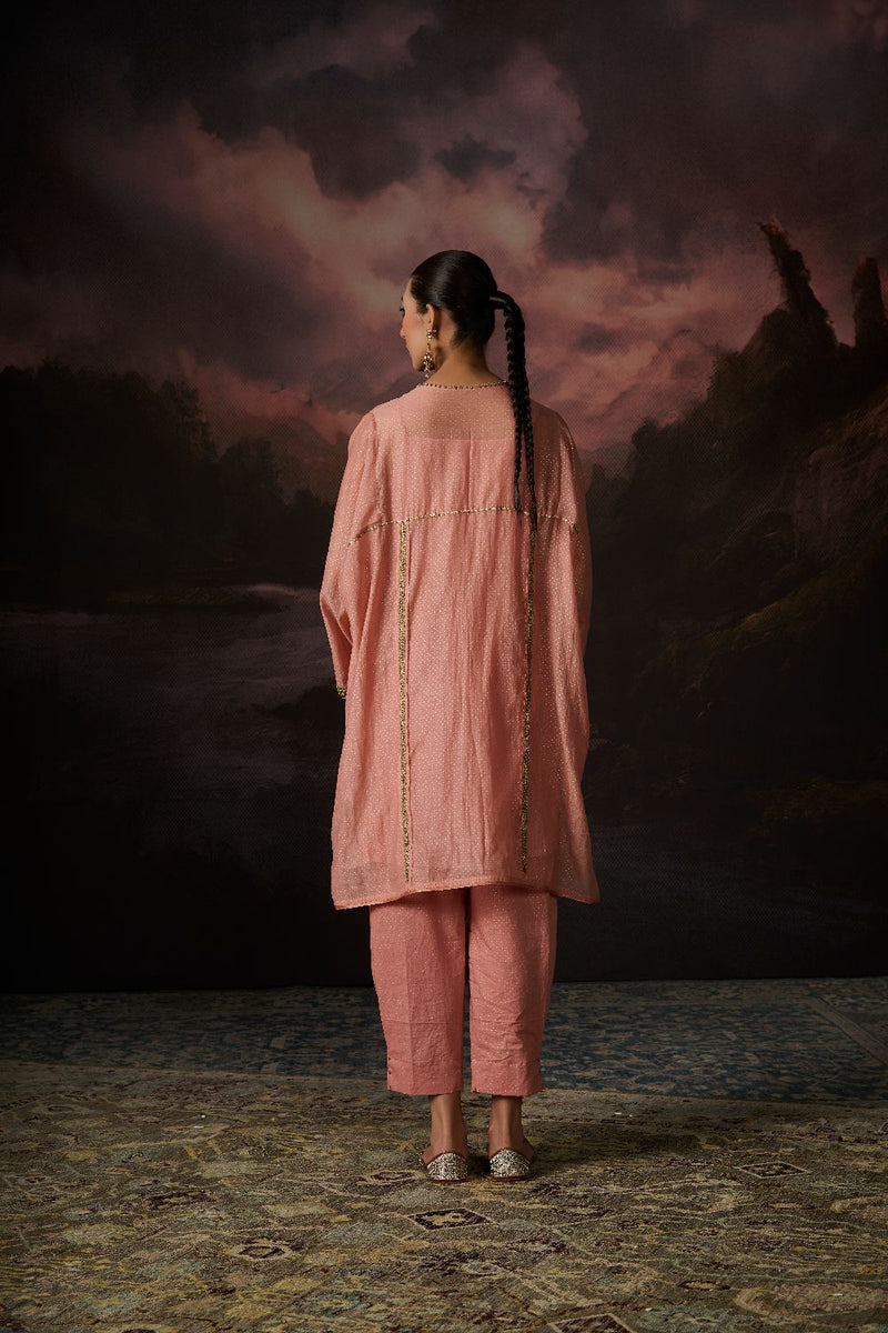 ZIA KAFTAN chanderi by SWATTI KAPOOR in pink color for women in Singapore