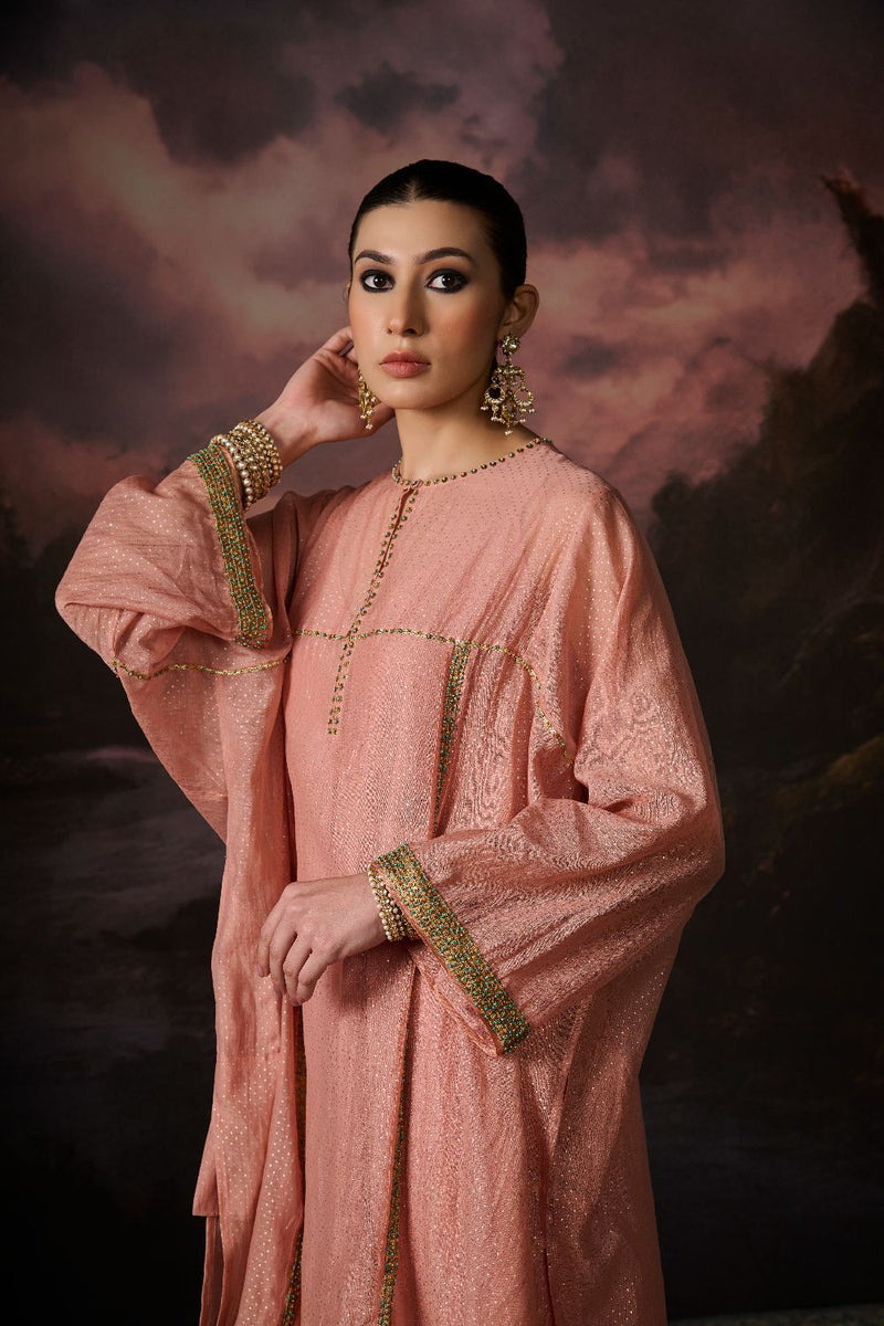ZIA KAFTAN chanderi by SWATTI KAPOOR in pink color for women in Singapore