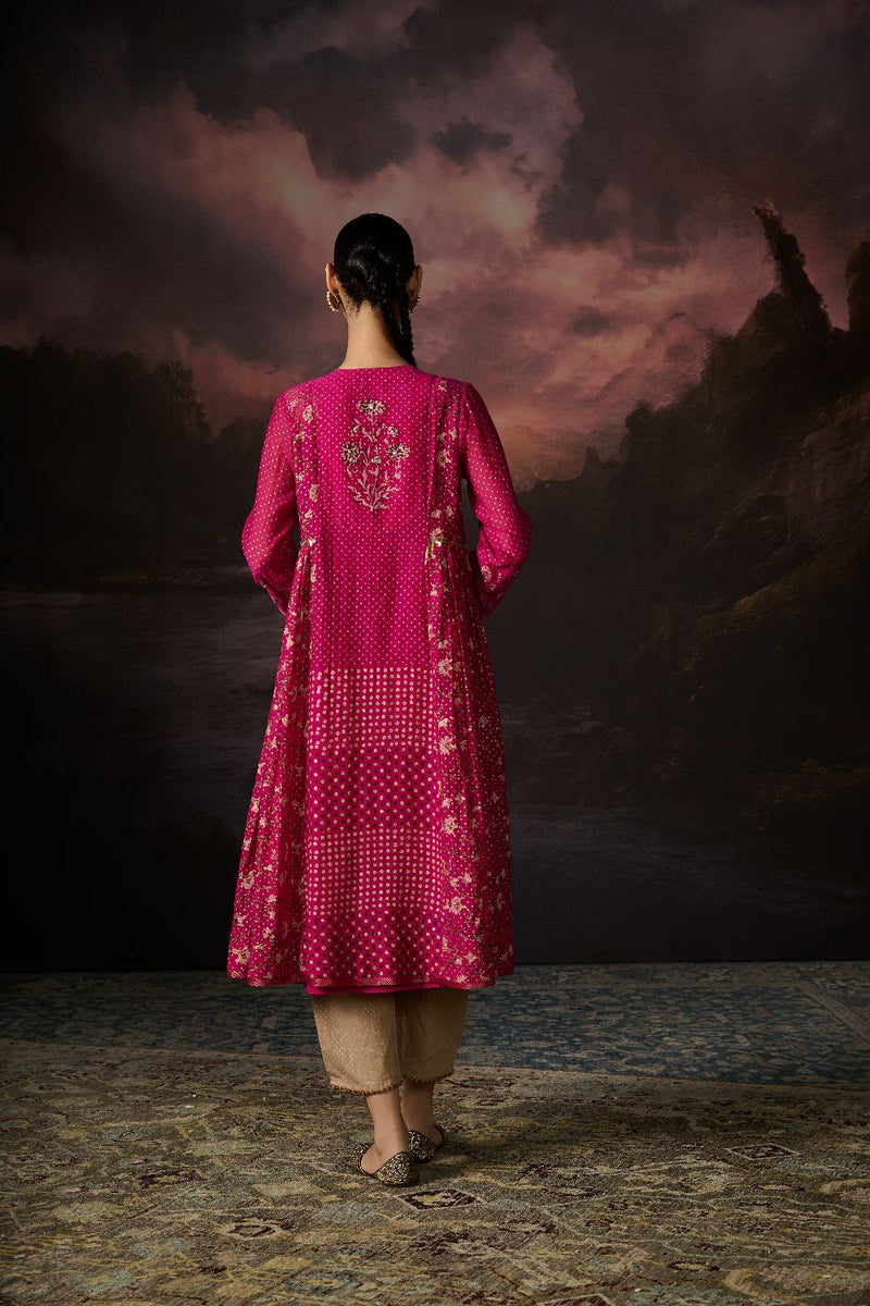 ZOYA KURTA chanderi by SWATTI KAPOOR in pink color for women in Singapore