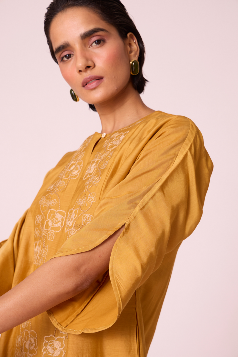 Zarah Yellow Embroidered Dress by The Summer House in yellow color for women in Singapore