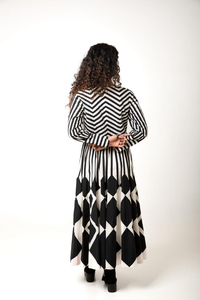 Zebra Dress cotton by Ka-Sha in black color for women in Singapore