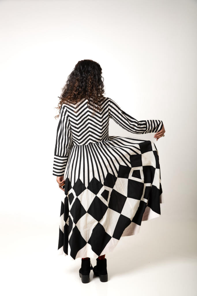 Zebra Dress cotton by Ka-Sha in black color for women in Singapore