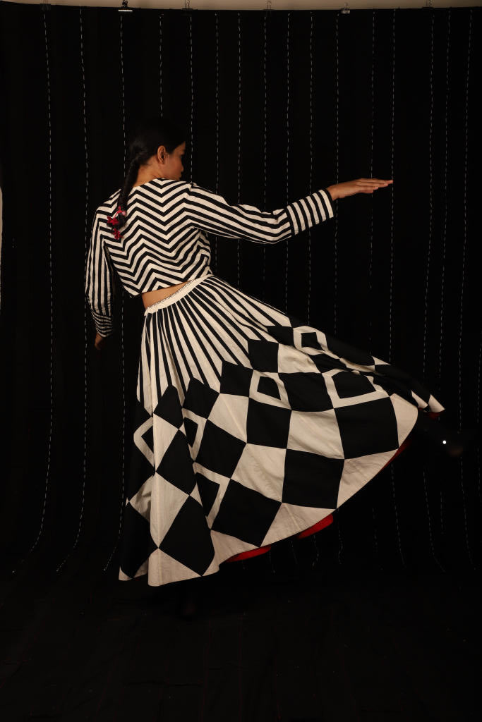 Zebra Skirt + Zebra Top cotton by Ka-Sha in black color for women in Singapore