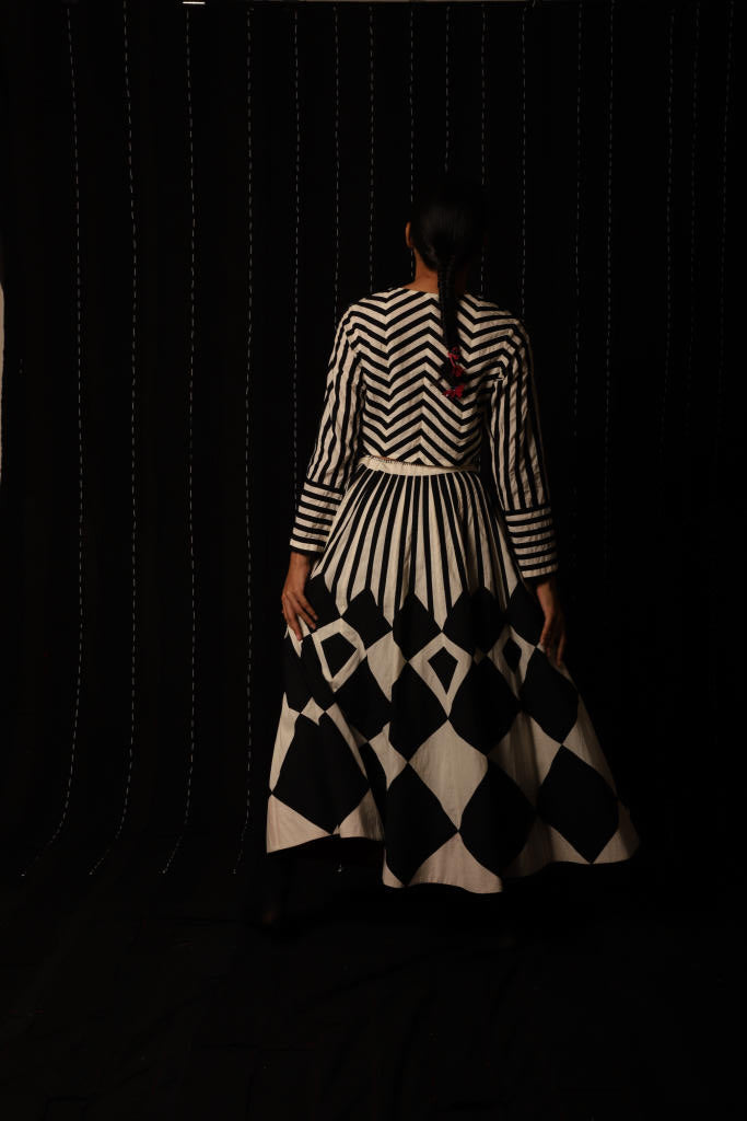 Zebra Skirt + Zebra Top cotton by Ka-Sha in black color for women in Singapore