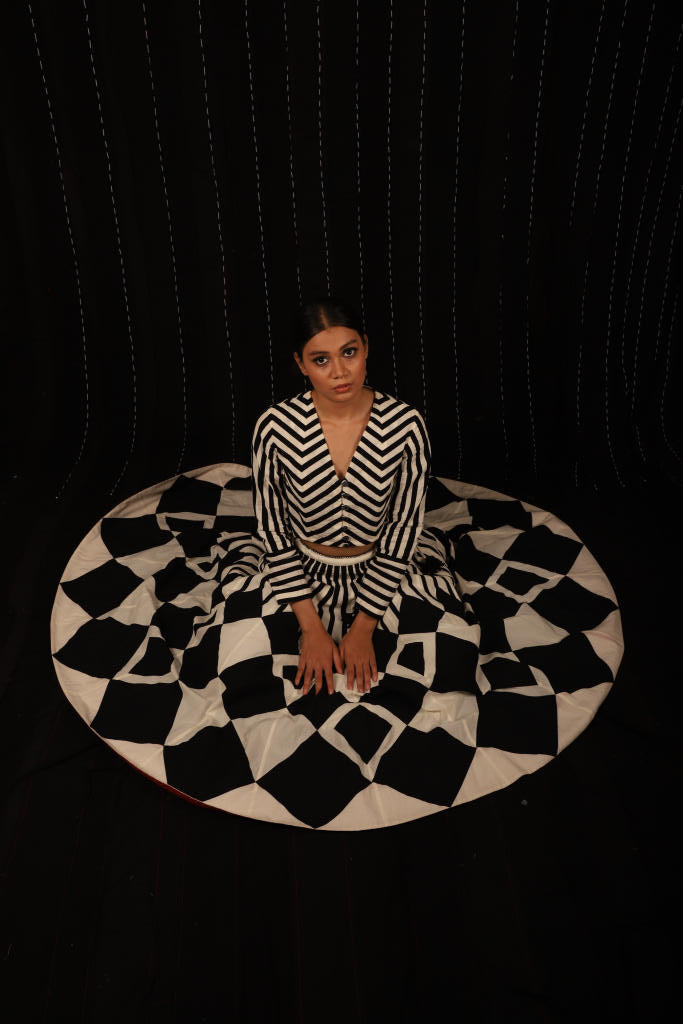 Zebra Skirt + Zebra Top cotton by Ka-Sha in black color for women in Singapore