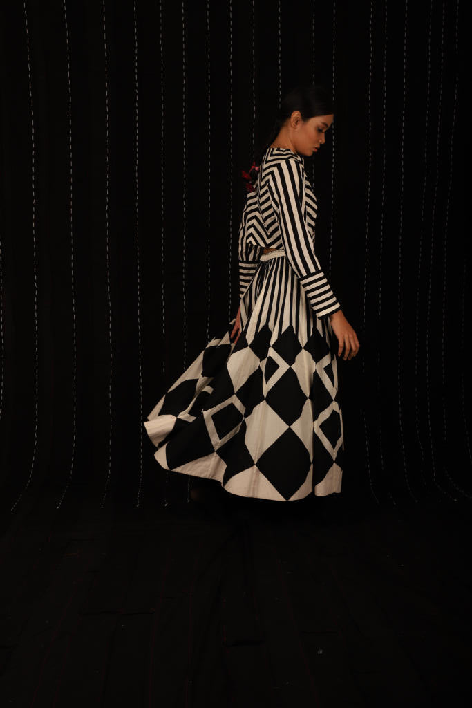 Zebra Skirt + Zebra Top cotton by Ka-Sha in black color for women in Singapore