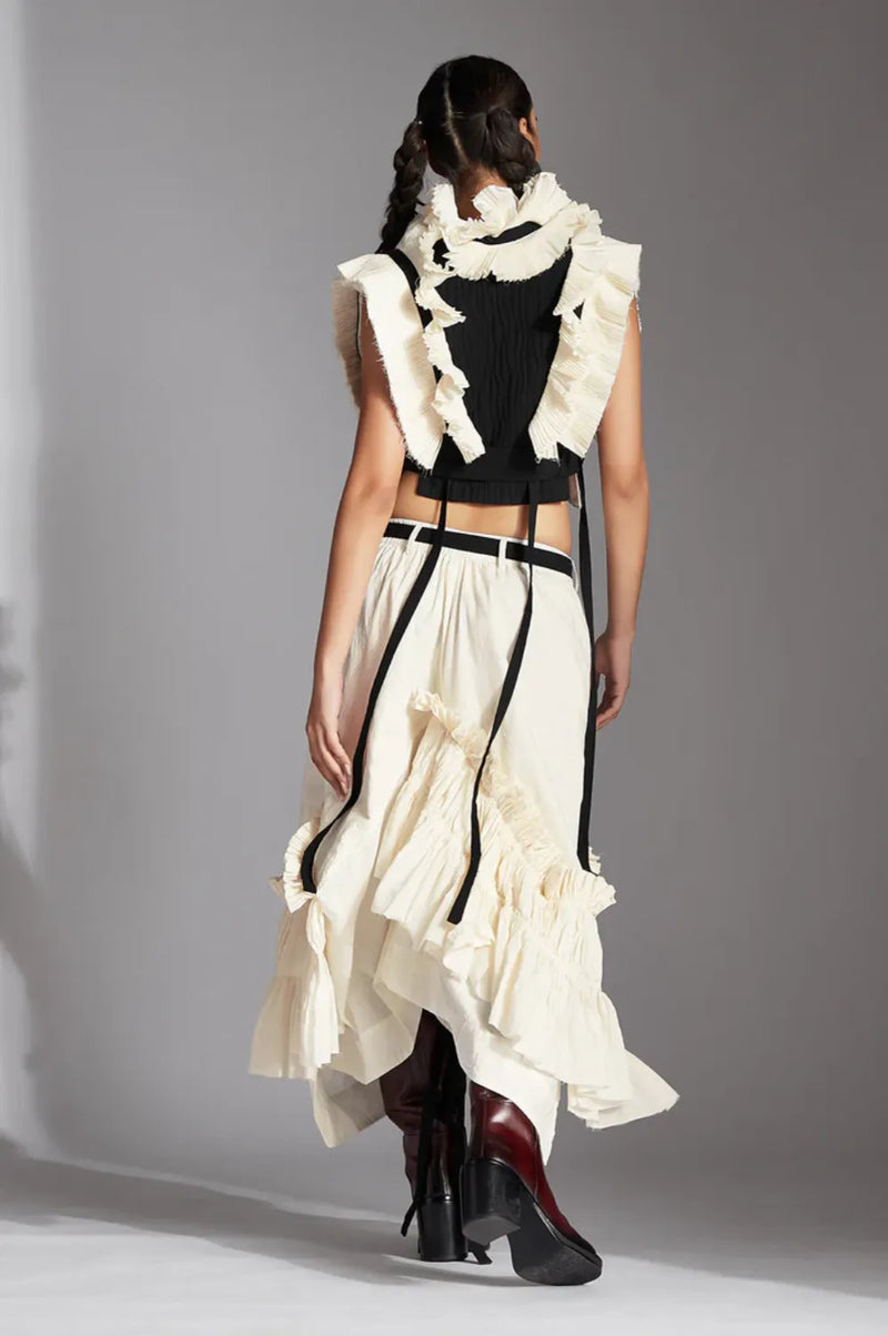 Zeni Skirt-White cotton by Chola in white color for women in Singapore