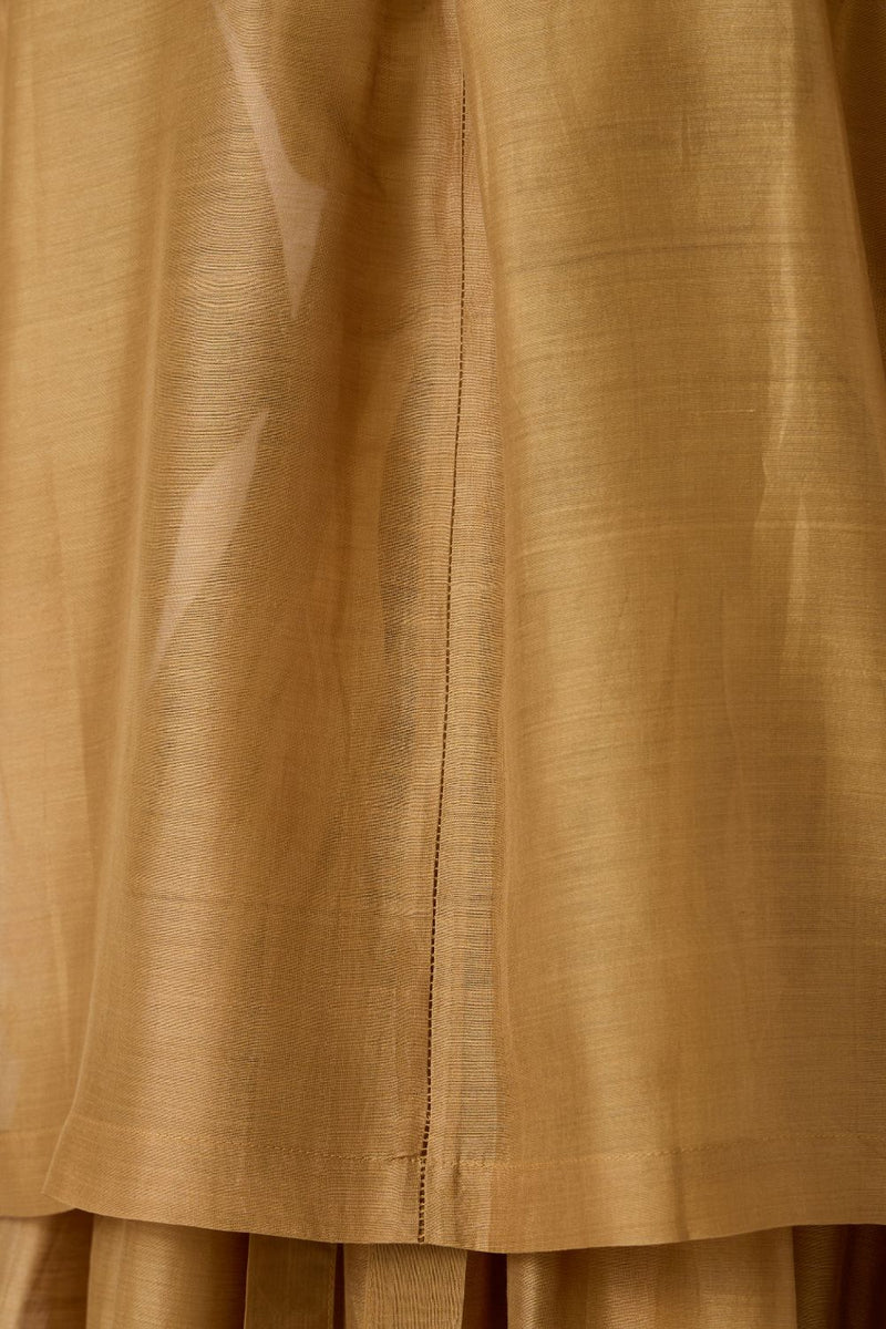 Zuri Yellow Handwoven Top chanderi by The Summer House in yellow color for women in Singapore