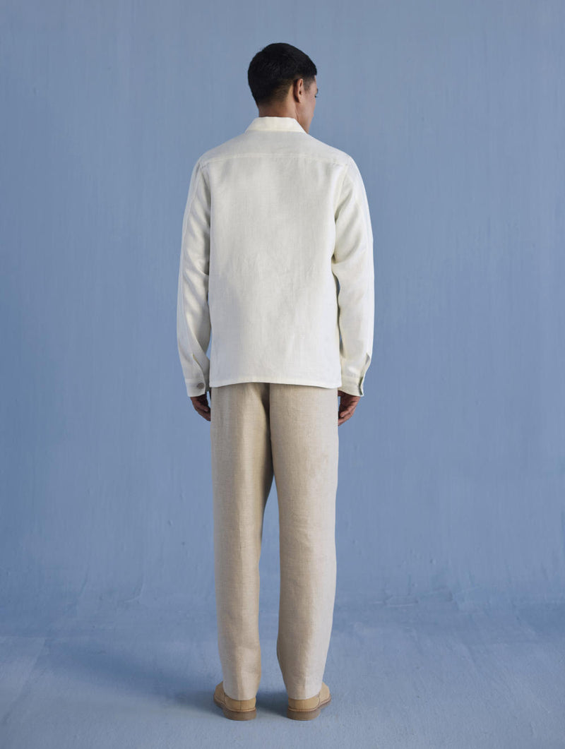 Ansh Forever Linen Shacket - Ivory
