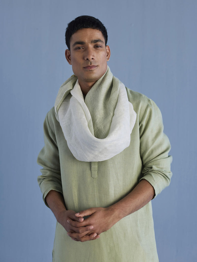 Jay Forever Linen Kurta - Mint linen by Manan Men in mint color for men in Singapore
