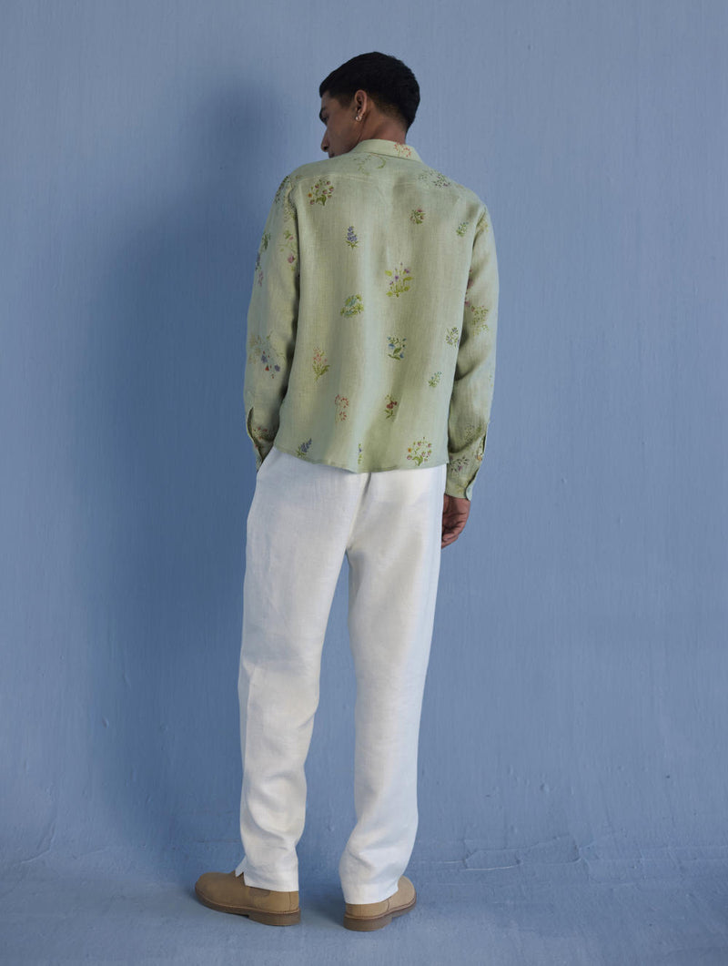 Neo Timeless Linen Pants - Ivory linen by Manan Men in natural color for men in Singapore