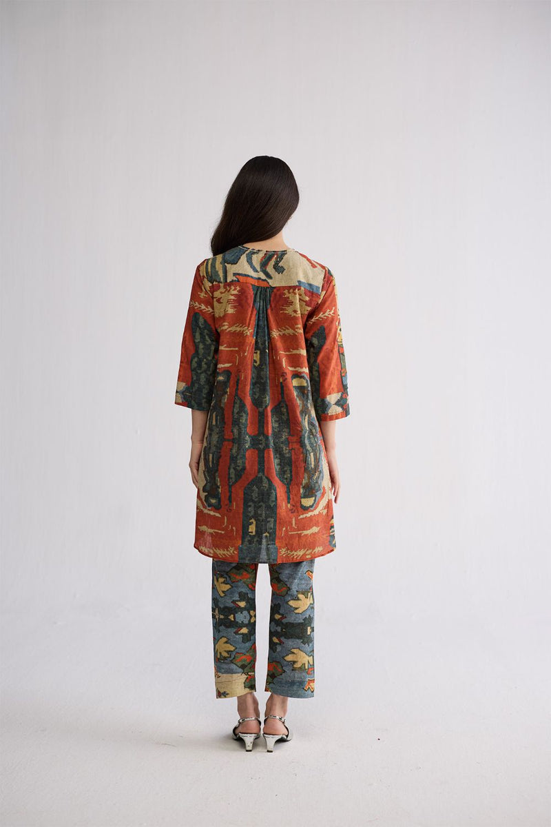 ALO SHORT KURTA SET cotton cambric kurta/kurta set by YAM in multicolor for women in Singapore