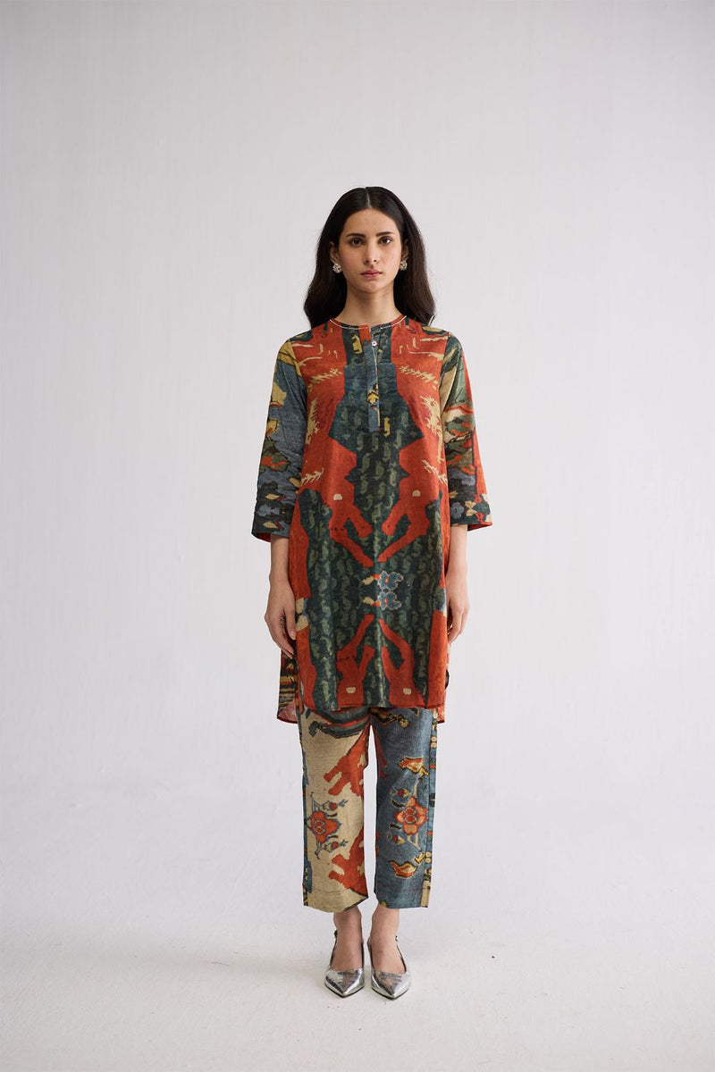 ALO SHORT KURTA SET cotton cambric kurta/kurta set by YAM in multicolor for women in Singapore