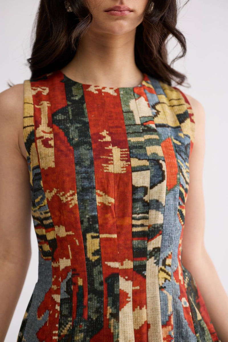 ALO PLEATED DRESS poplin dress by YAM in multicolor for women in Singapore