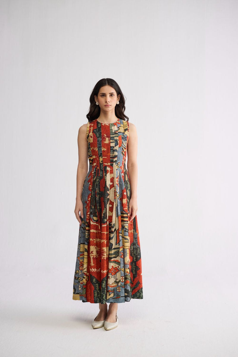 ALO PLEATED DRESS poplin dress by YAM in multicolor for women in Singapore