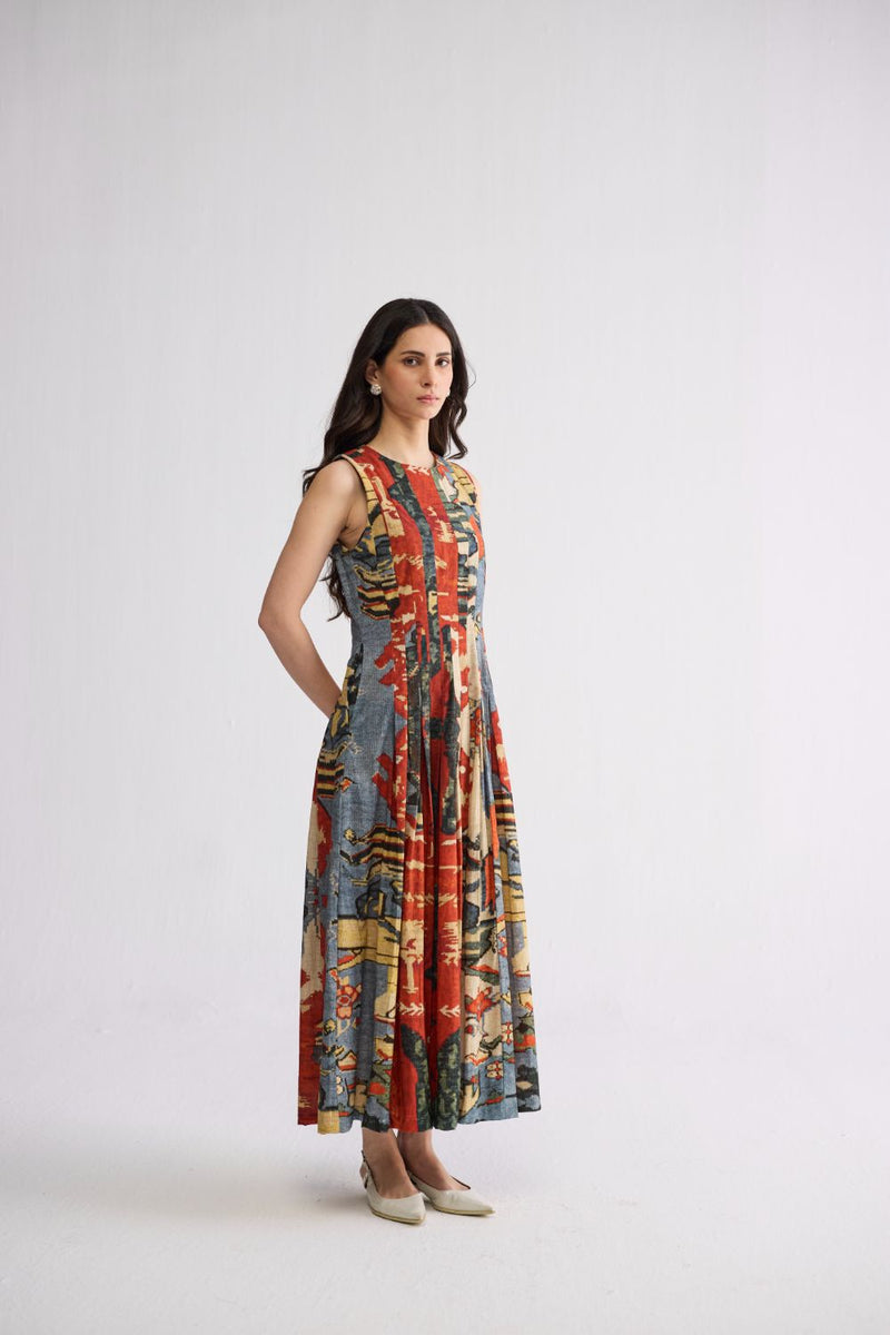 ALO PLEATED DRESS poplin dress by YAM in multicolor for women in Singapore
