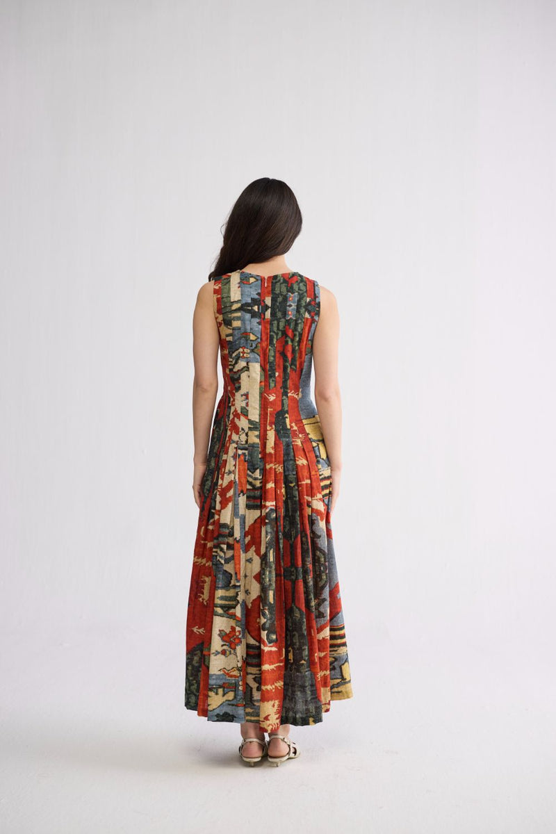 ALO PLEATED DRESS poplin dress by YAM in multicolor for women in Singapore