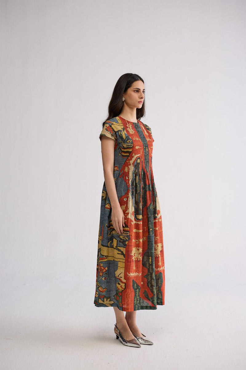 ALO COTTON PINTUCKS DRESS cotton cambric dress by YAM in multicolor for women in Singapore