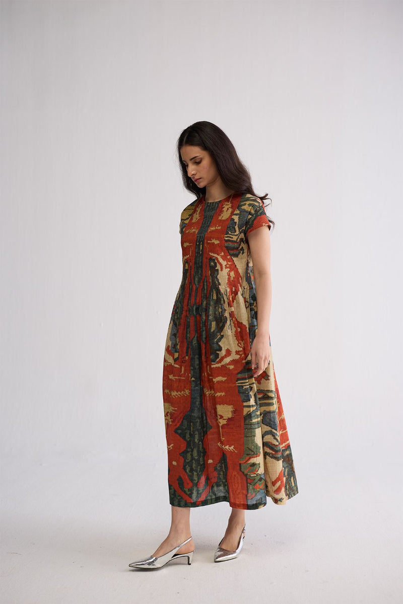 ALO COTTON PINTUCKS DRESS cotton cambric dress by YAM in multicolor for women in Singapore