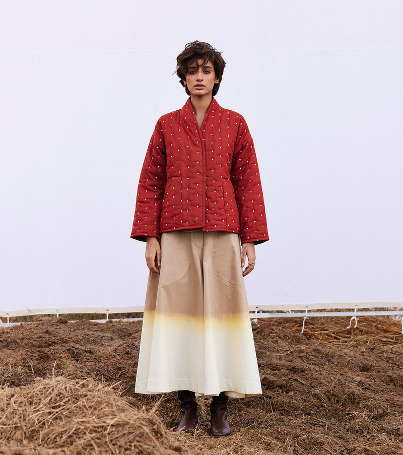 Amber jacket cotton by Khara Kapas in red for women in Singapore