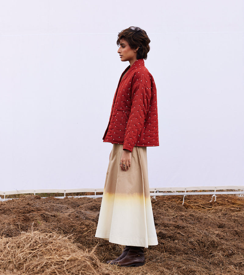 Amber jacket cotton by Khara Kapas in red for women in Singapore
