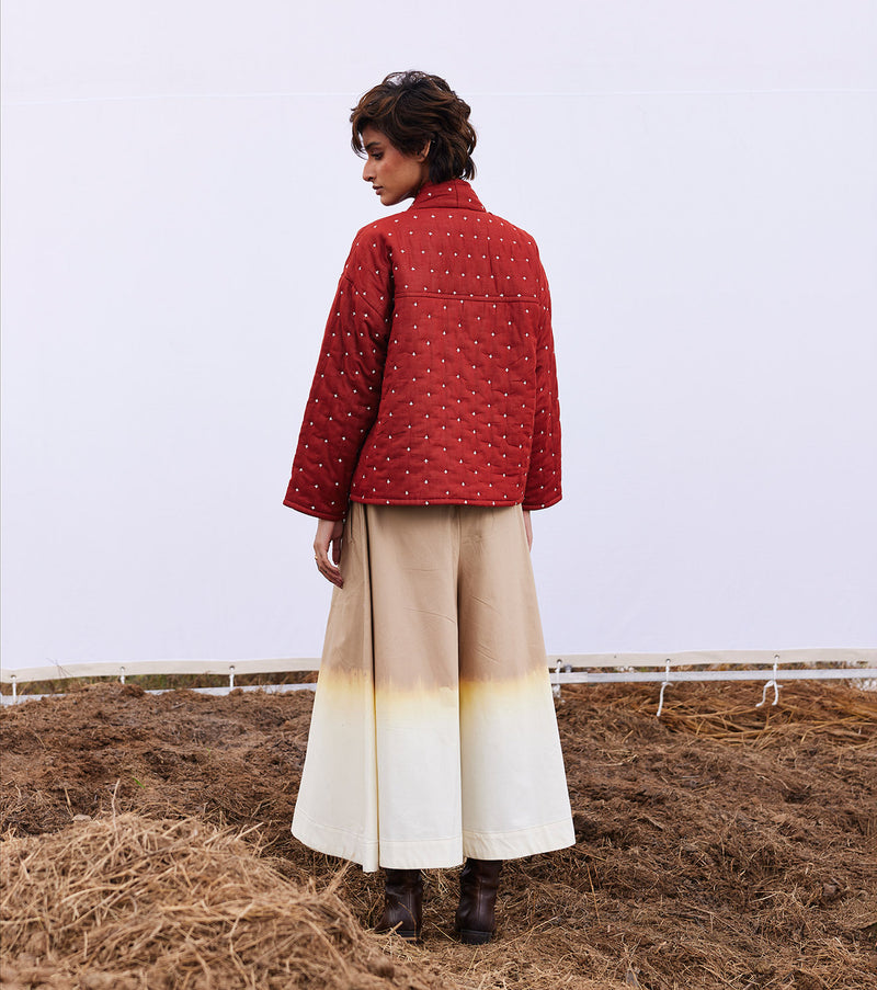 Amber jacket cotton by Khara Kapas in red for women in Singapore