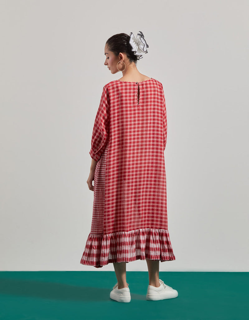 Elysian Red Dress gamcha dress by 145 East in red for women in Singapore