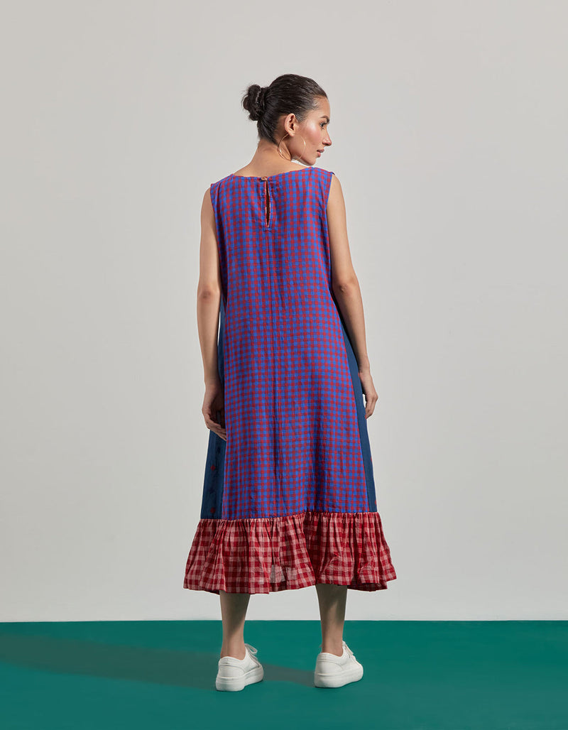 Elysian True Blue Dress gamcha dress by 145 East in blue, purple for women in Singapore