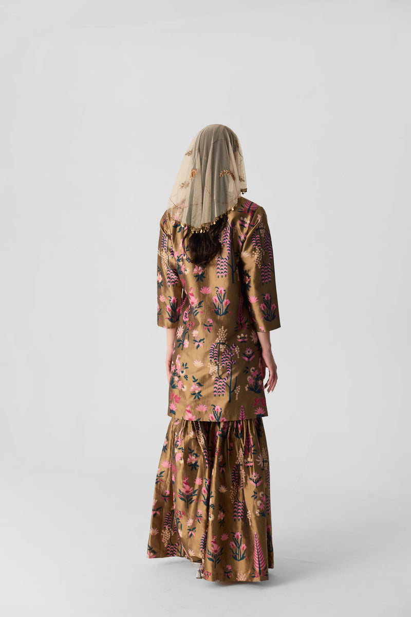BAHAR SHARARA SET silk by Yam in multi color for women in Singapore