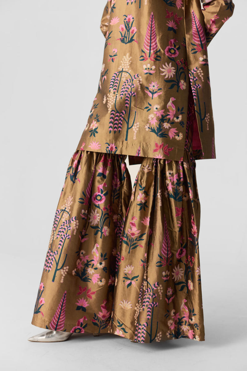 BAHAR SHARARA SET silk by Yam in multi color for women in Singapore