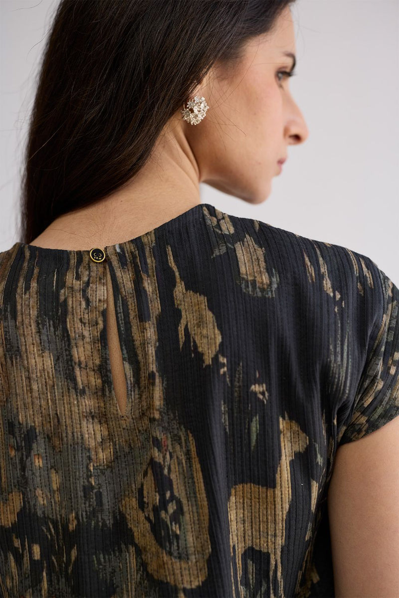 BANYAN PINTUCKS BLOUSE cotton cambric blouse by YAM in all-black for women in Singapore
