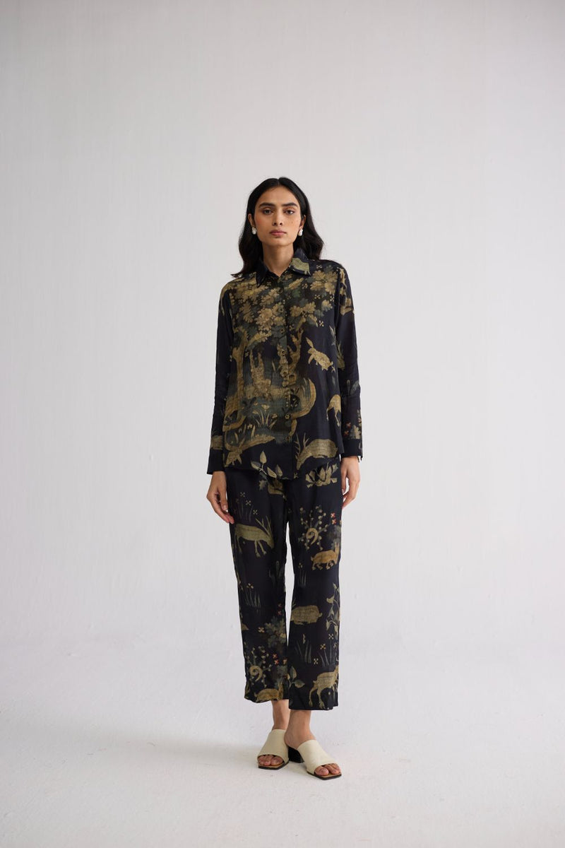 BANYAN CO-ORD SET crepe co-ord set by YAM in all-black for women in Singapore