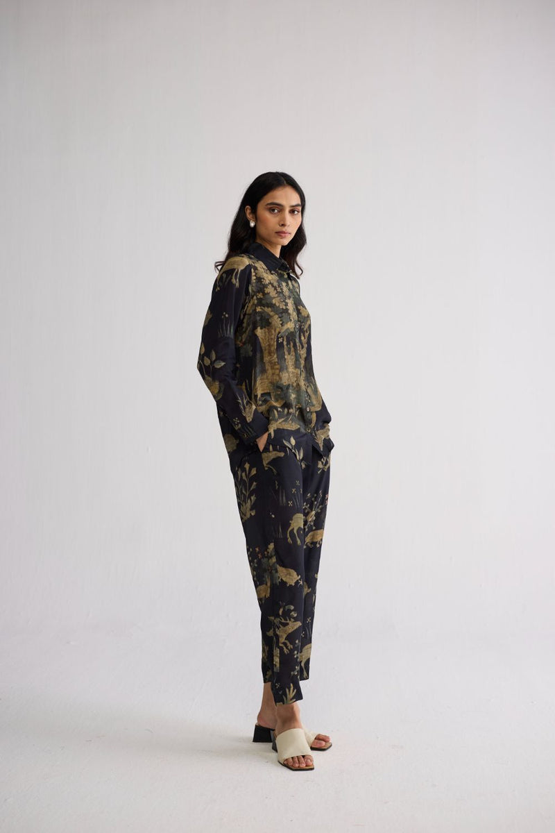 BANYAN CO-ORD SET crepe co-ord set by YAM in all-black for women in Singapore