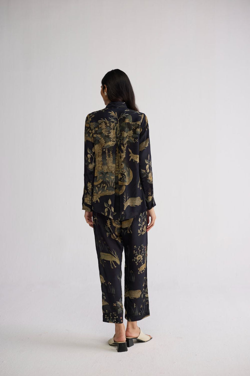 BANYAN CO-ORD SET crepe co-ord set by YAM in all-black for women in Singapore