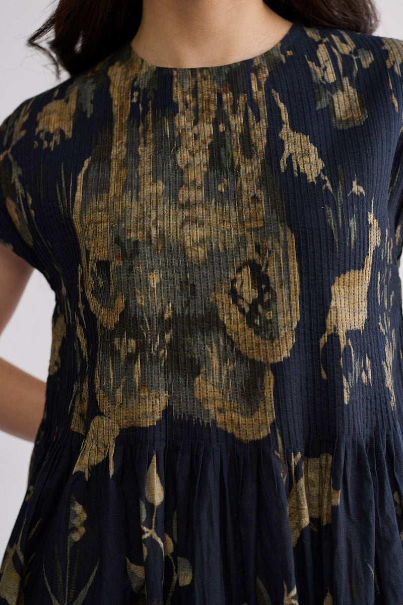 BANYAN PINTUCKS DRESS cotton cambric dress by YAM in all-black for women in Singapore