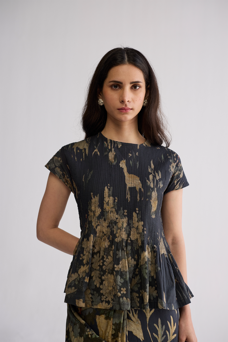 BANYAN SILK SAREE silk saree by YAM in all-black for women in Singapore