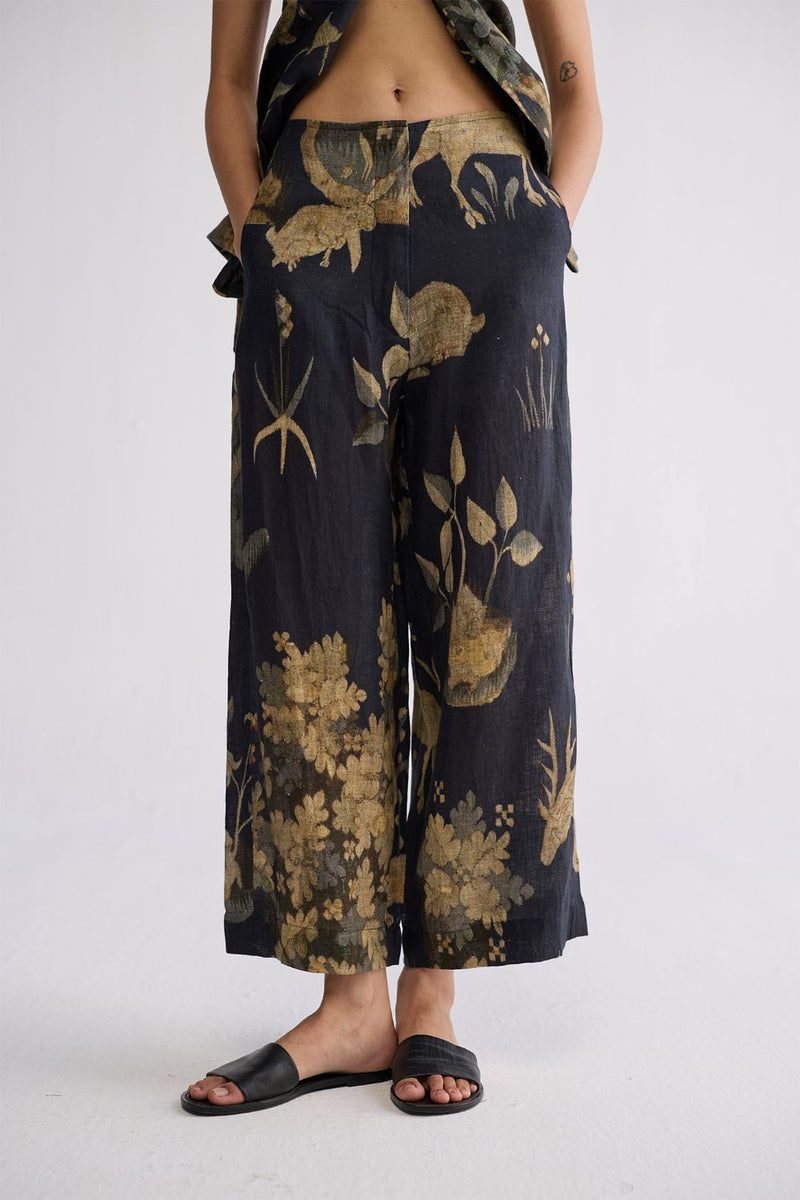 BANYAN HALTERNECK WAISTCOAT & PANTS SET linen co-ord set by YAM in all-black for women in Singapore