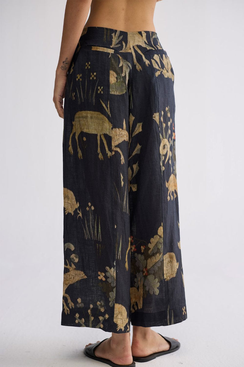 BANYAN HALTERNECK WAISTCOAT & PANTS SET linen co-ord set by YAM in all-black for women in Singapore
