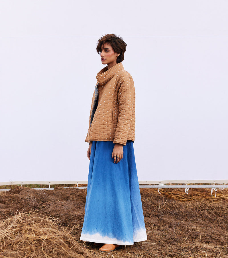 Barn jacket cotton by Khara Kapas in beige for women in Singapore