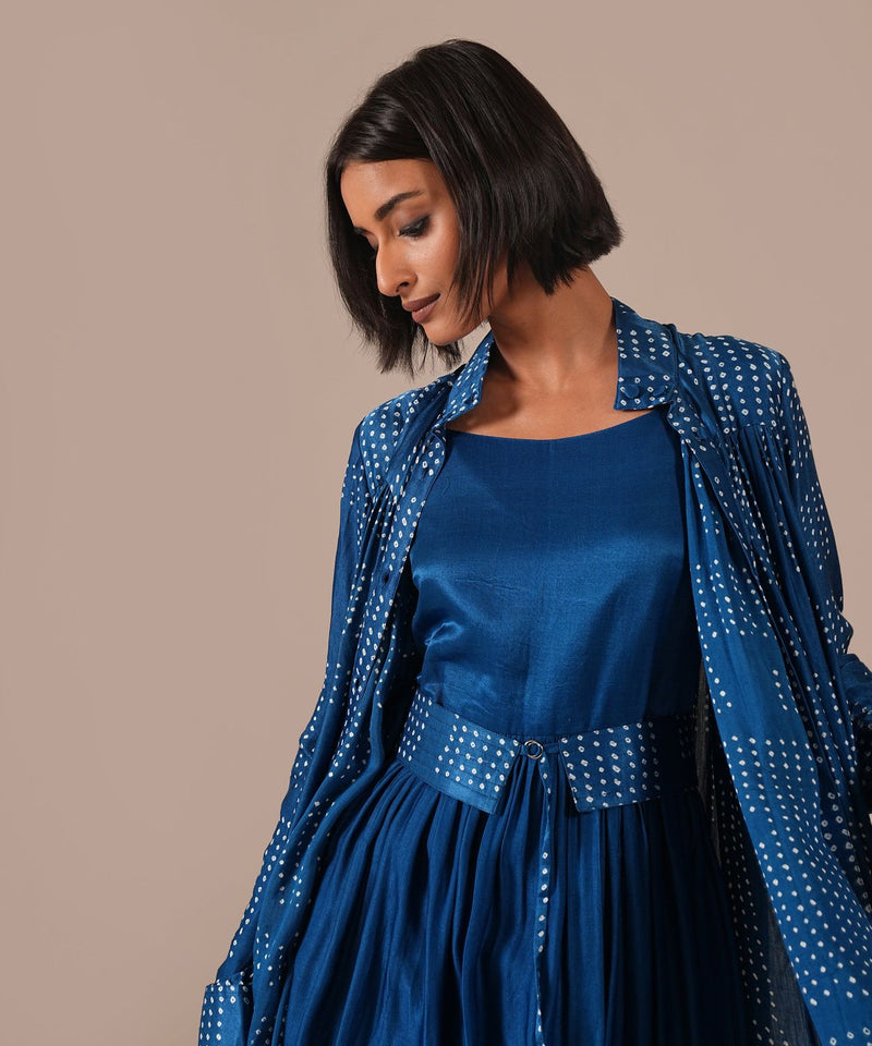 BLOOMING AURA SET silk Buy BLOOMING AURA SET from C&W | Co-Ord Sets for Women by Indigo Dreams in blue color for women in Singapore