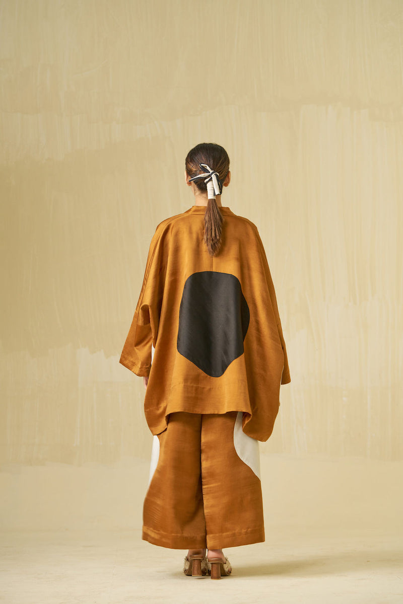 Blossom Jacket-Honey + Silver + Black satin linen jacket/overlay by Stoique in honey, silver, black for women in Singapore