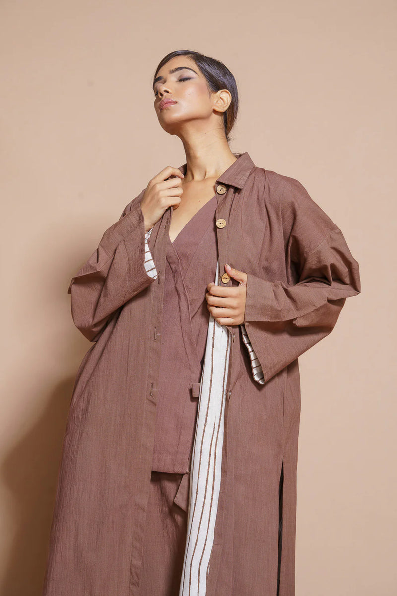 Butter Jacket cotton matty jackets and overlays by Stoique in terracotta for women in Singapore
