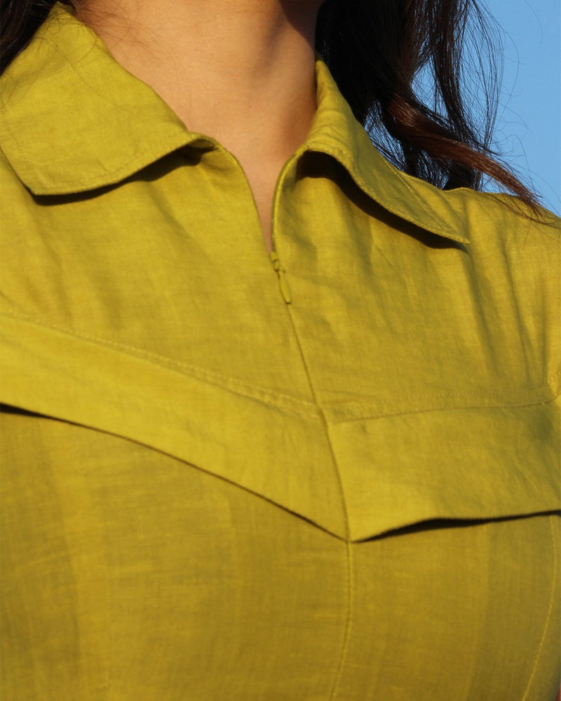 Sophie Cape dress linen Buy Sophie Cape dress from C&W | Dresses for Women by Leh Studios in green color for women in Singapore