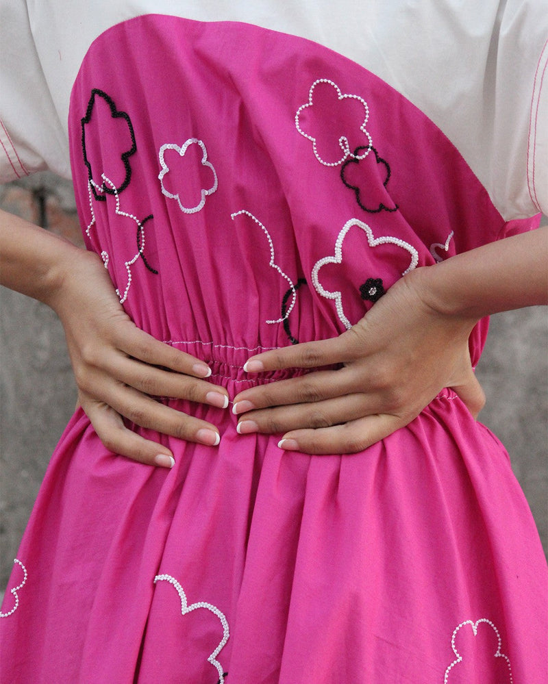 Ditsy Cup Zip Dress 100% cotton Buy Ditsy Cup Zip Dress from C&W | Dresses for Women by Leh Studios in pink color for women in Singapore